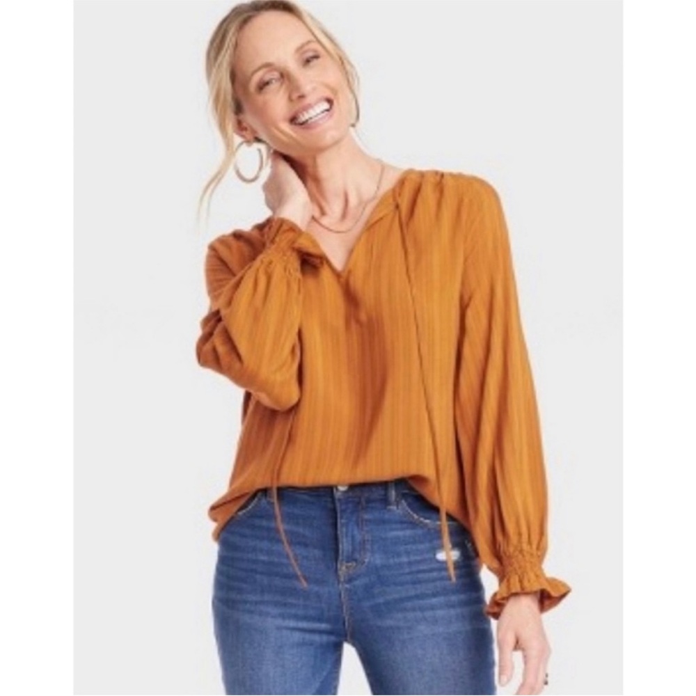 NWT Knox Rose peasant blouse size large